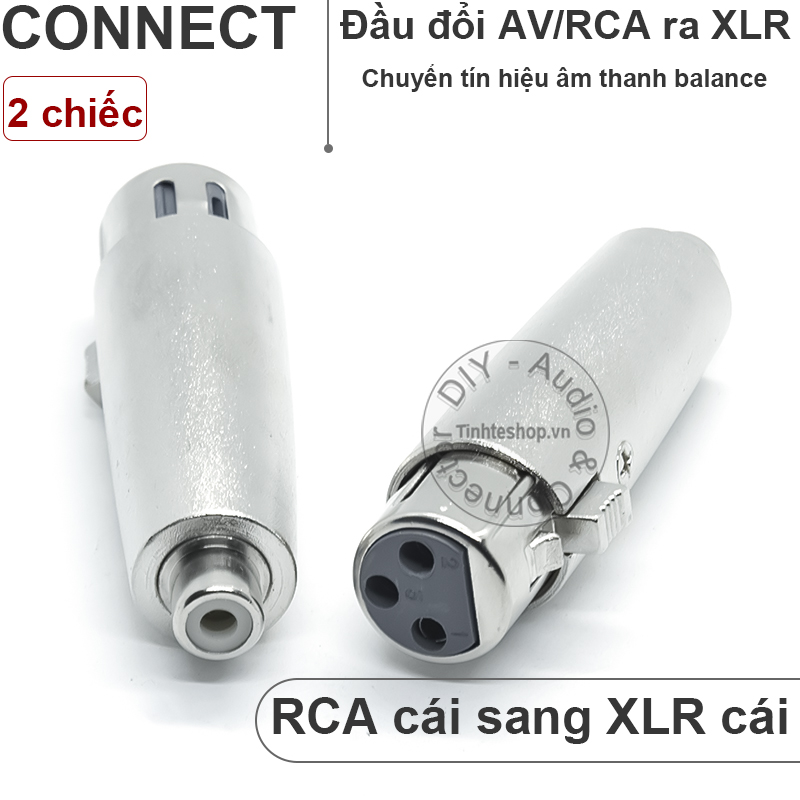 RCA/AV female to XLR female (DIN3) - White, Alumium (1PCS)