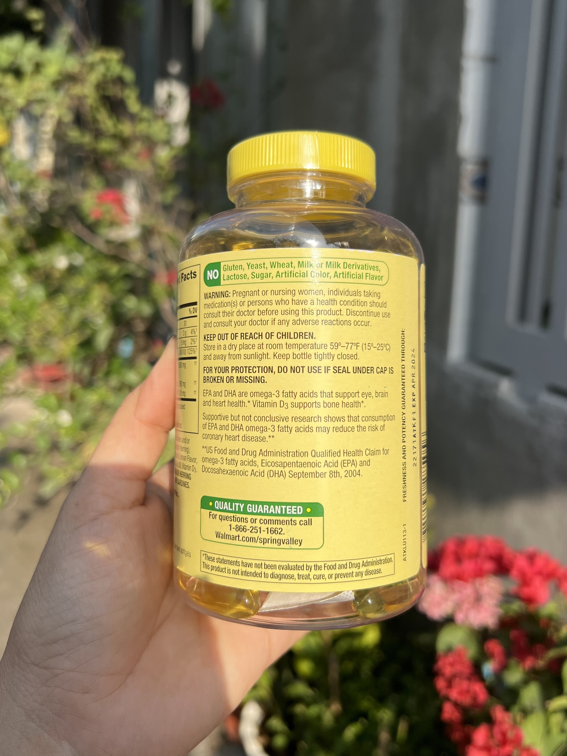 Omega 3 spring valley 2000mg plus vitamin D3 120 viên