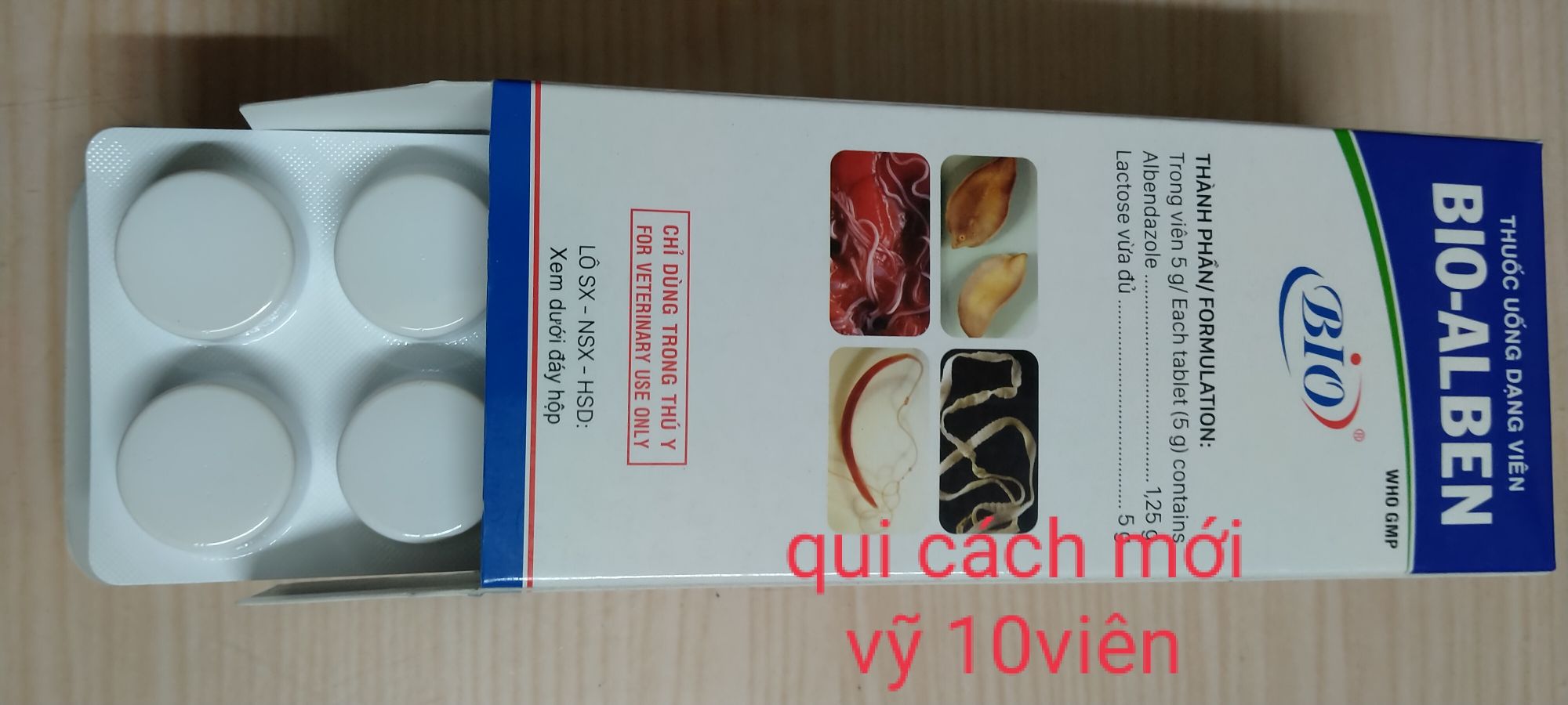 10 viên giun sán lá gan, ký sinh thận lách ruột gia súc