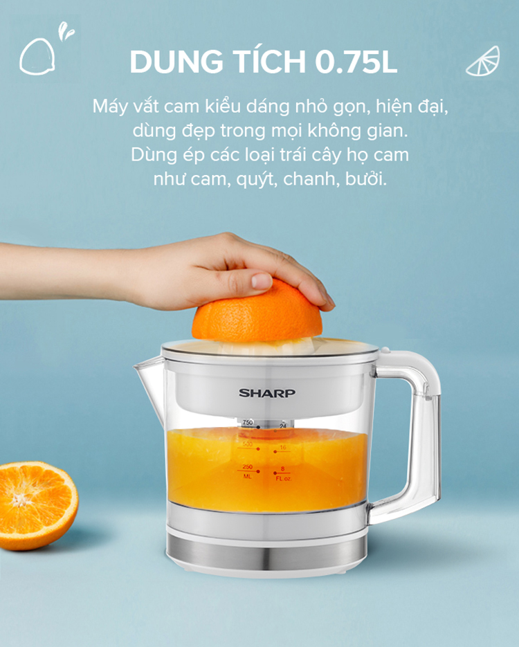 Máy vắt cam tự động Sharp J407-BK
