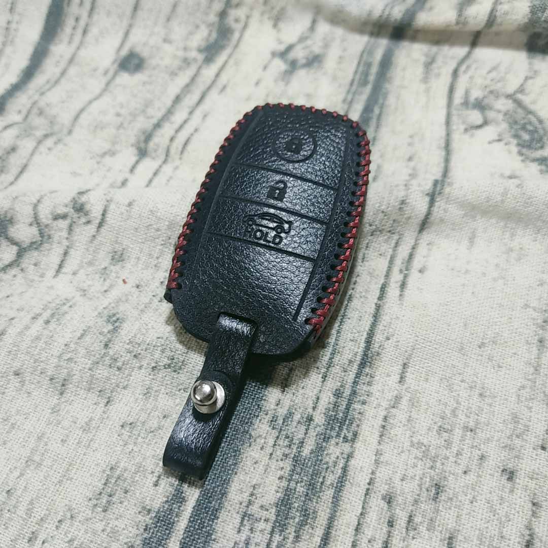 Bao da 3 nút chìa khóa smartkey xe hơi Kia