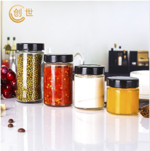Hũ thủy tinh trụ tròn nắp thiết bản dày 100ml 220ml 280ml 380ml 500ml