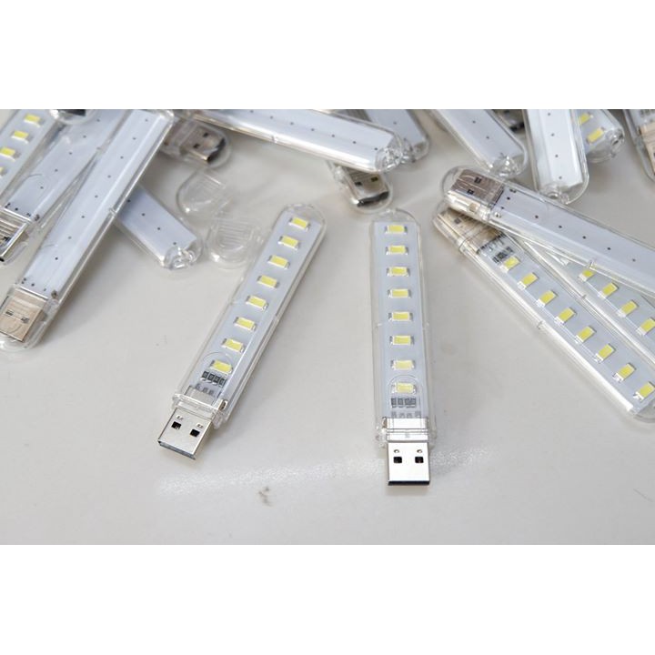 Đèn Led Cổng Usb 8 Bóng Siêu Sáng- Trong Suốt