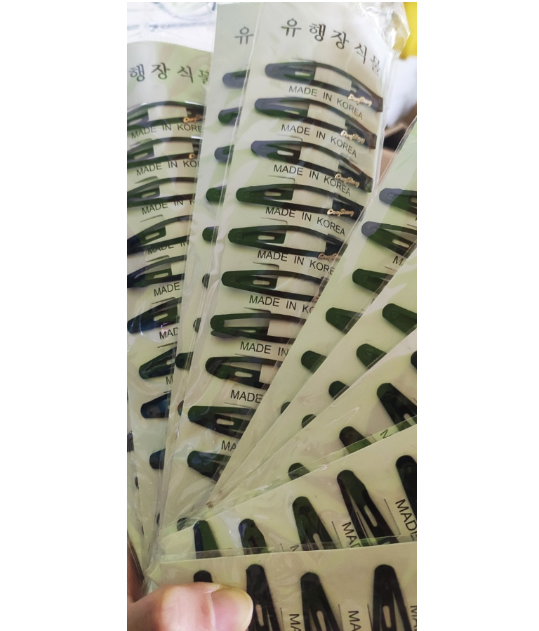 VỈ KẸP TÓC ĐEN 12 CÁI