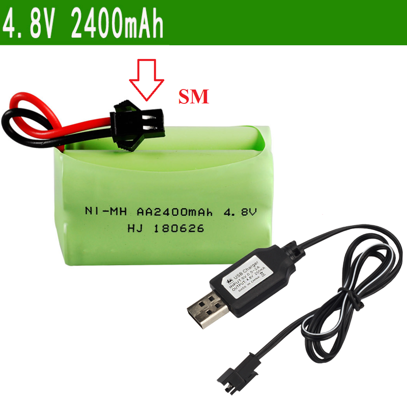 Pin 4.8v 2400mah /1400mah pin vuông kích thước 50 x 30 cổng nối SM