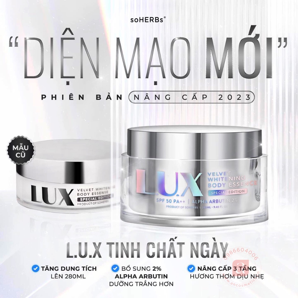 KEM TRẮNG DA DƯỠNG ẨM  BODY LUX SOHERBS