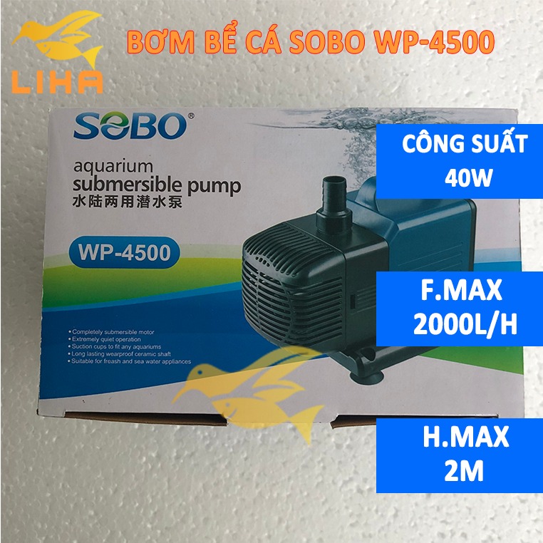Máy Bơm Nước Sobo WP-4500 (40W-2000L/H-2M) - Máy Bơm Nước Cho Hồ Cá