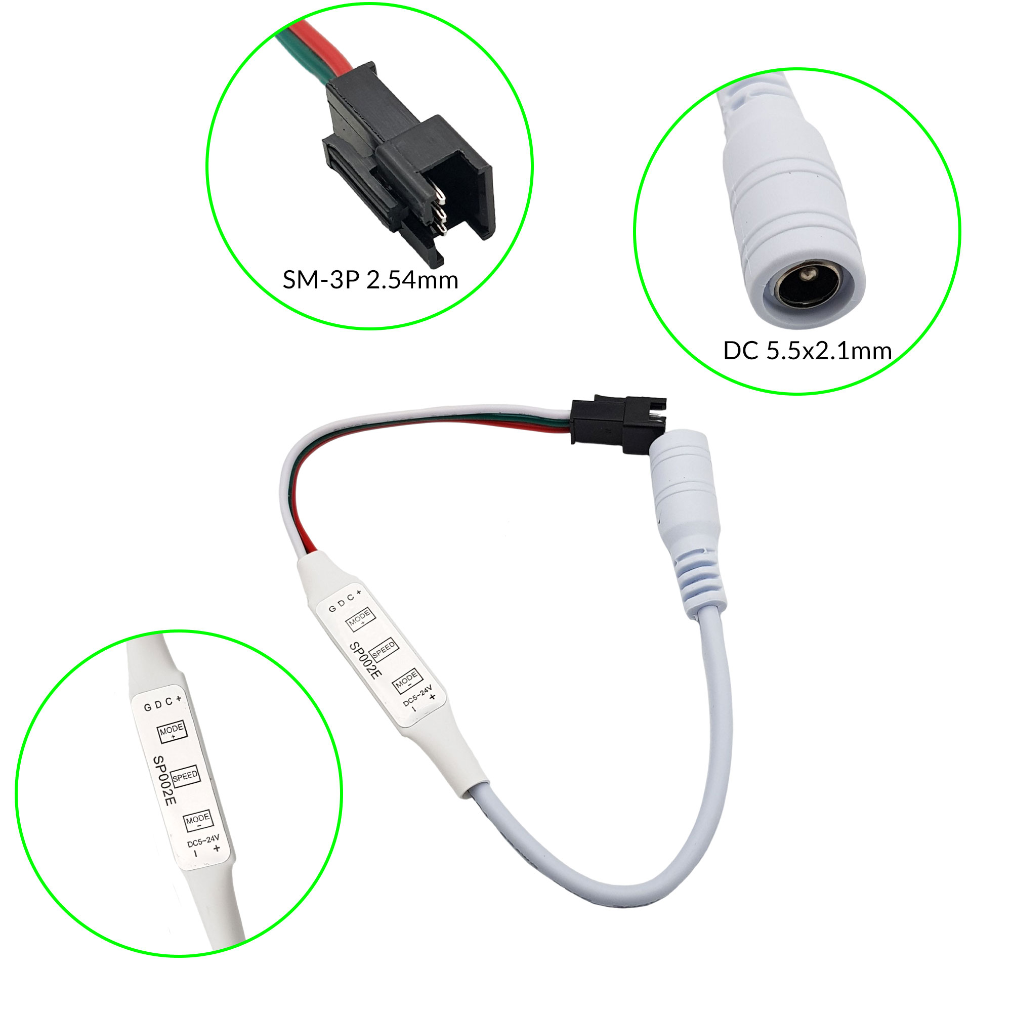 Mạch điều khiển Led WS2812 WS2811 3 nút SP002E