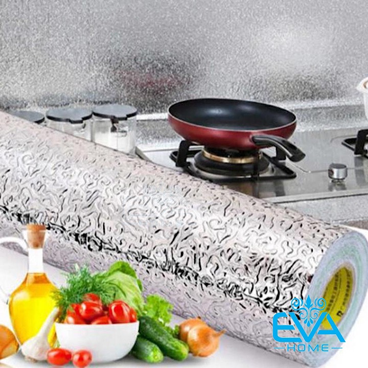 Cuộn Giấy Bạc Dán Bếp Cách Nhiệt Chống Thấm Chống Bám Bẩn Đa Năng 2 mét x 0.6m