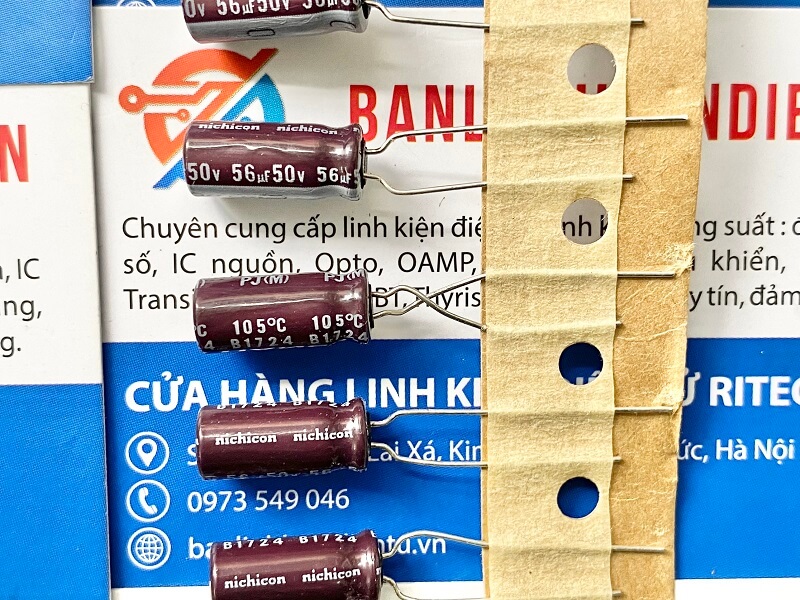 Tụ hoá 50v 56uf 56uf 50v kích thước 7x15mm