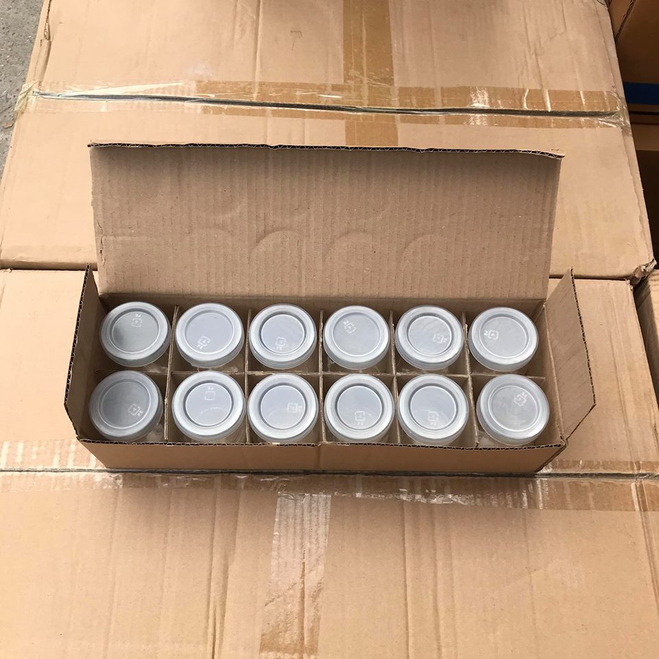 HỘP 12 HŨ THUỶ TINH ĐỰNG SỮA CHUA 100ML