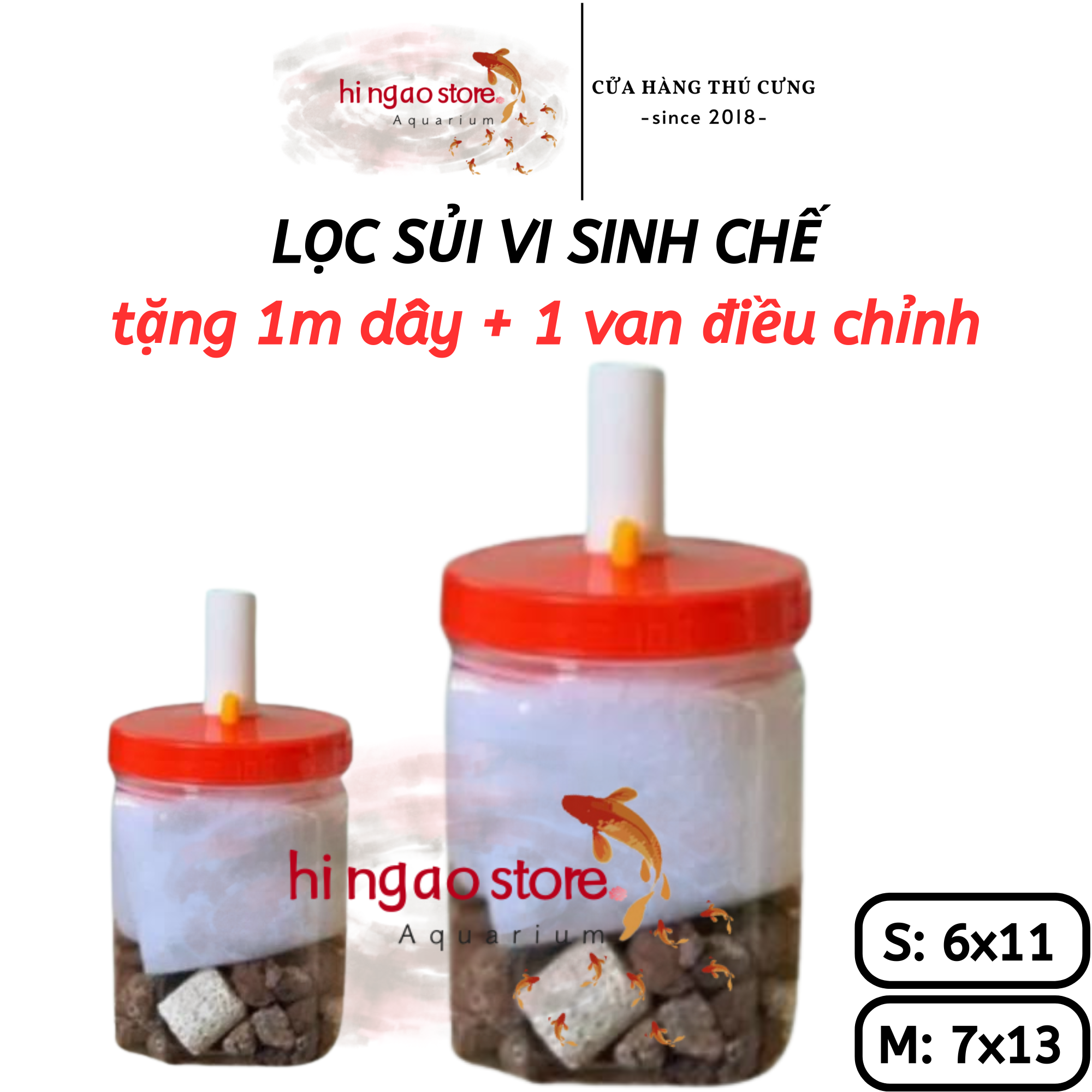 (Tặng 1m dây, 1 van tăng giảm) Lọc vi sinh, bio chế - Phụ kiện cá cảnh  Hingaostore.