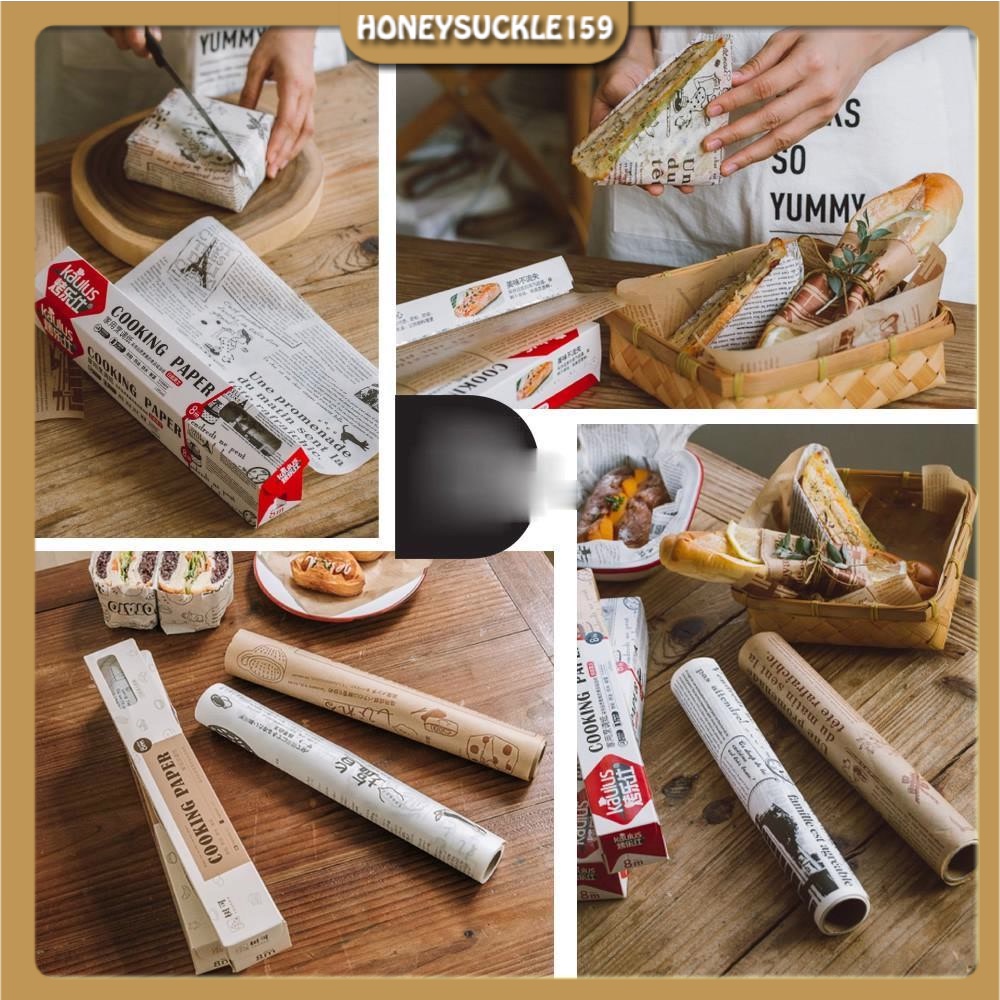 Giấy Nến Cuộn 30CM*8M Thấm Dầu Nhật Bản An Toàn Vệ Sinh,Chống Bám Dính,thấm Hút Dầu Mỡ Cực Tốt,Giấy Cooking Papper