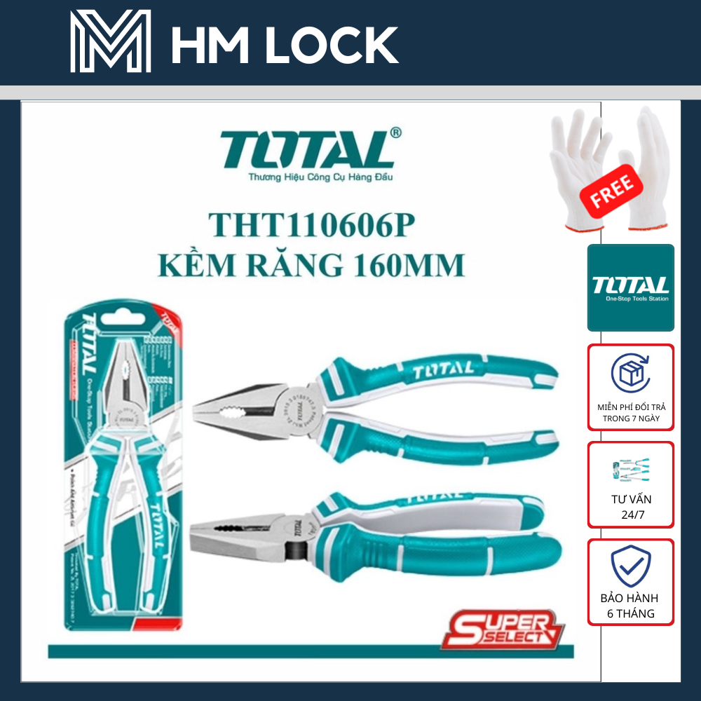 Kềm răng 160mm total - hàng chính hãng - tht110606p