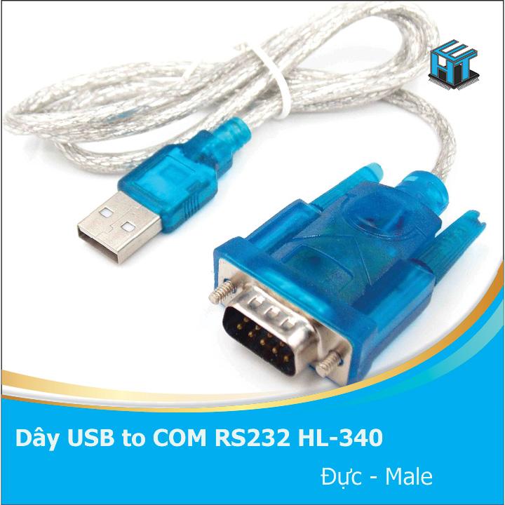 Dây chuyển đổi usb to com rs232 hl-340 đực male dài 1.5 mét