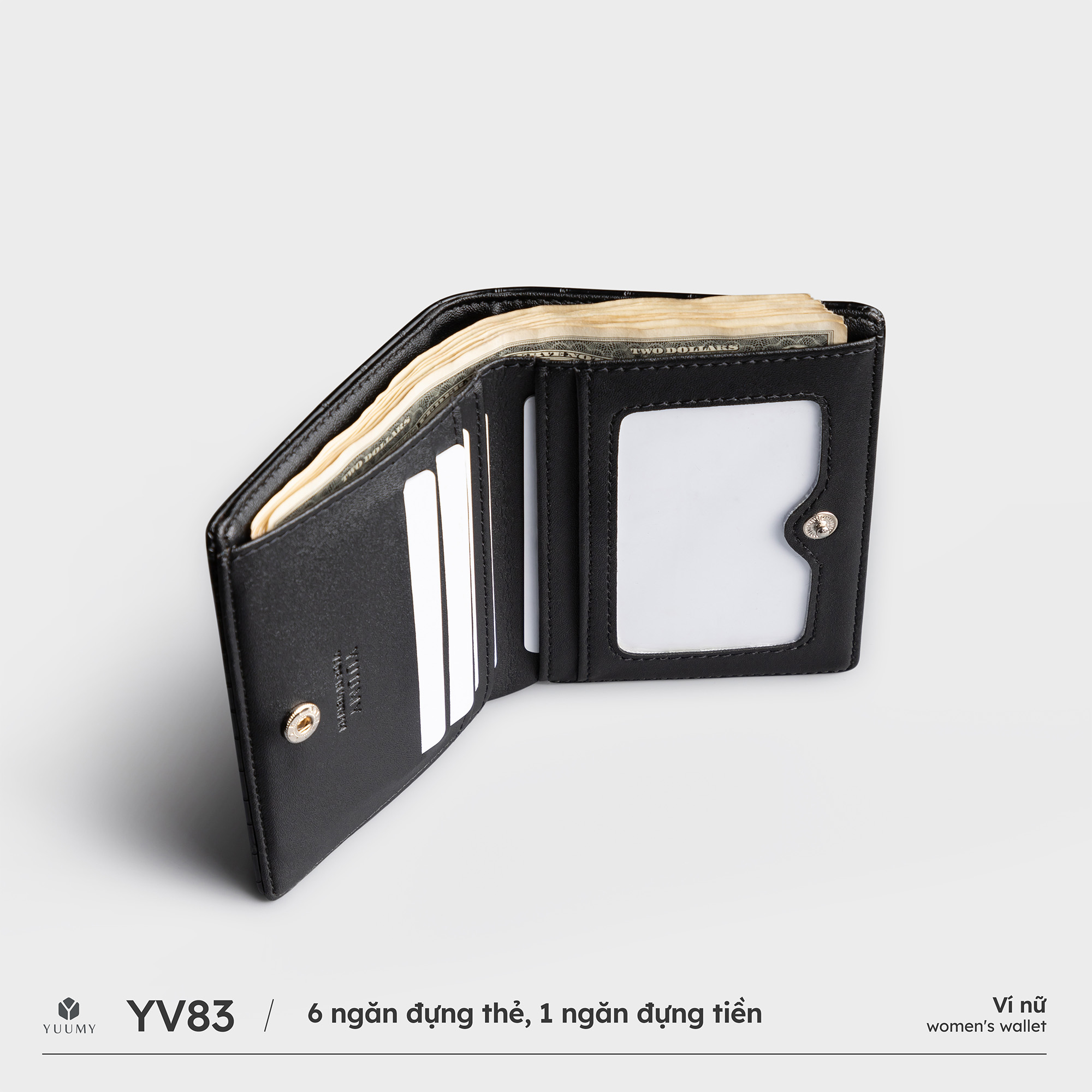 Ví Yuumy ( Thời trang nữ dáng đứng cầm tay nhỏ gọn - Ví da Verein YV83)