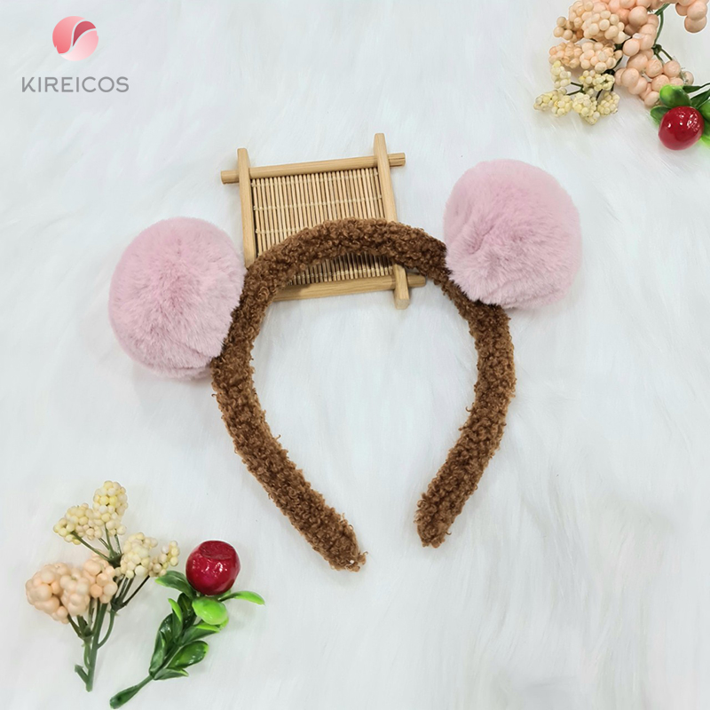 Cài tóc pom pom lông xù siêu cute - kireicos