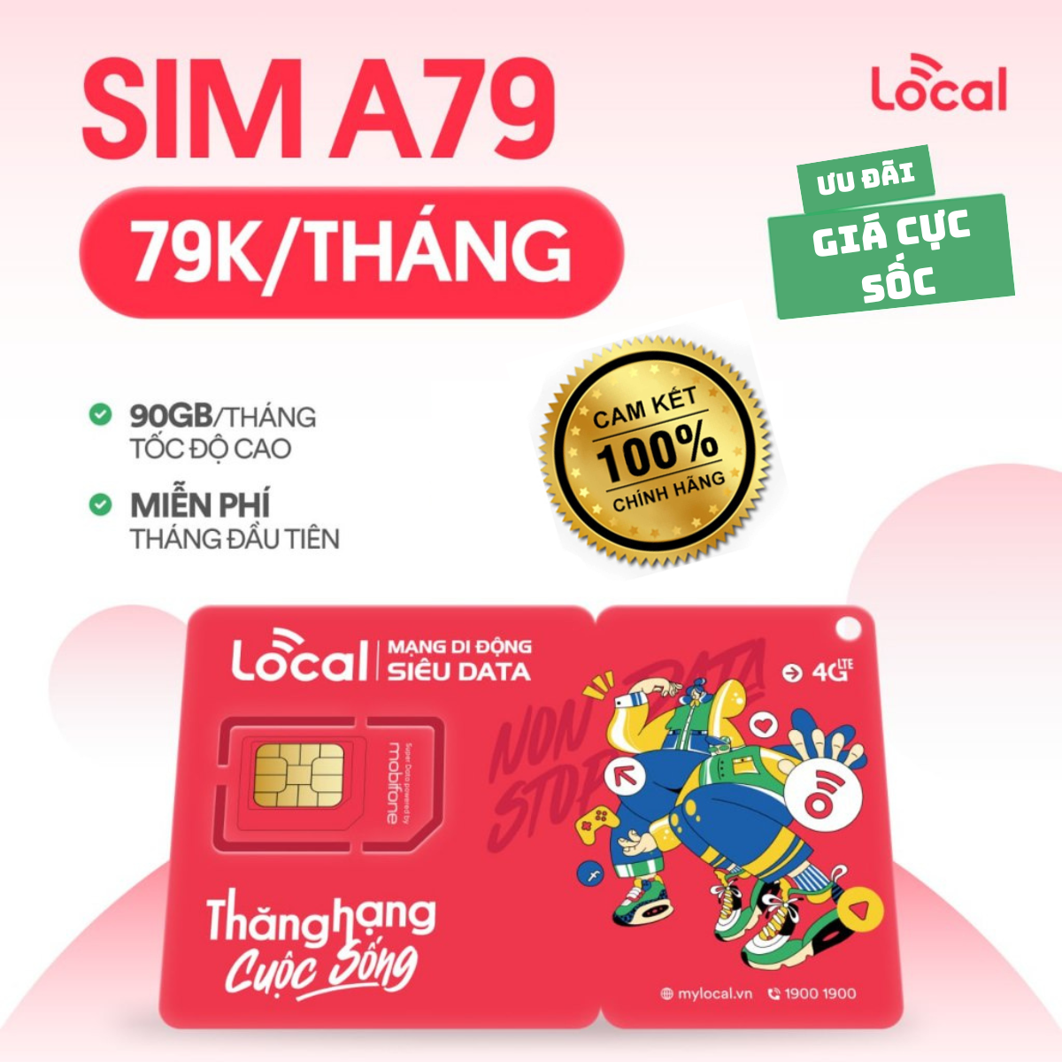 ( INTERNET TẸT GA ) SIM 4G Mobi DATA TỐC ĐỘ CAO SIÊU ƯU ĐÃI | GÓI A69 , A79 , SKY69D , SKY79 . FREESHIP - CHƯA KÍCH HOẠT.