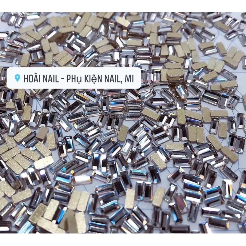 Set 100v đá chữ nhật bé xíu gắn móng phụ kiện nail