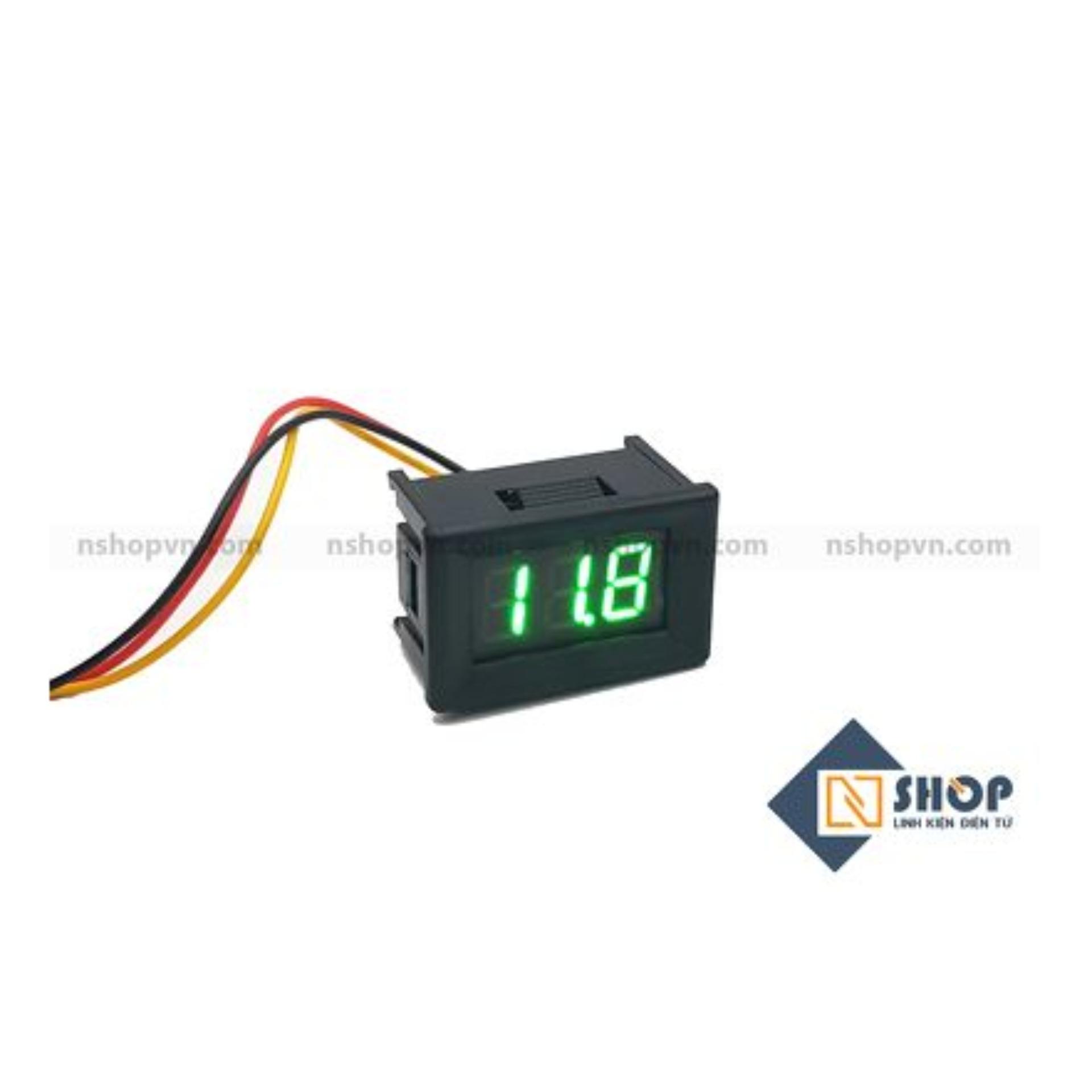 Đồng hồ đo điện áp 3 dây 100VDC Xanh Lá