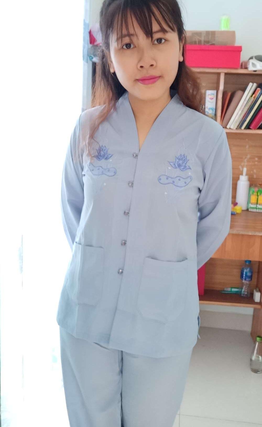 [HCM]Đồ lam đi chùa mẫu bà lai chất vải silk