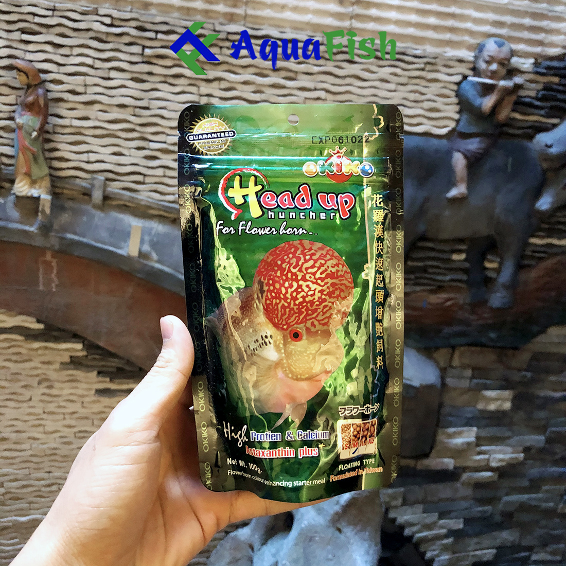 [HOÀN TIỀN 10%]Thức Ăn Cho Cá La Hán Okiko Platinum, Head Up, Quick túi 100gr