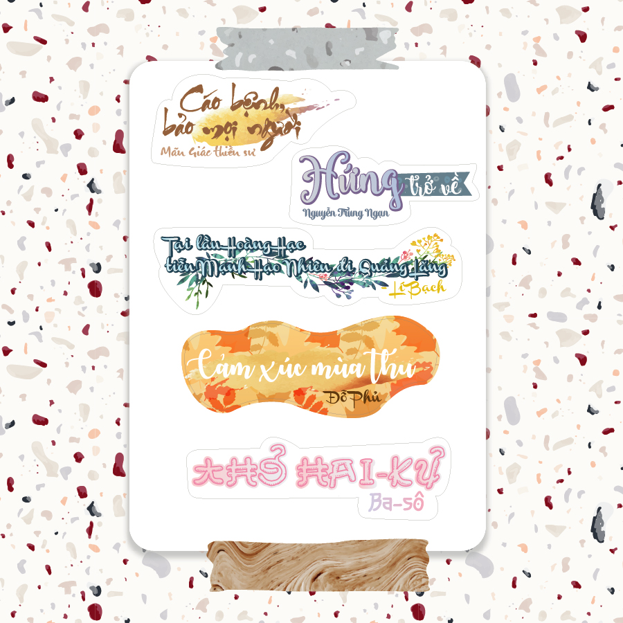 Nhãn dán sticker môn học 10 - Tựa bài ngữ văn