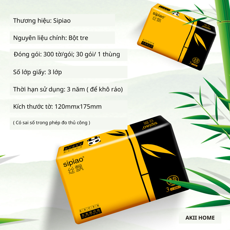 Thùng Giấy Ăn Gấu Trúc Sibao / Lampure Cao Cấp ( 30 gói loại đủ )