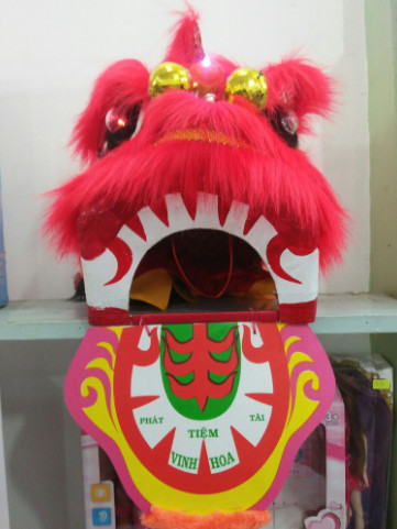 Lion Dance Head for Children 2-5 Years Old (1 Small Lion + 1 Drum + 1 Gong)
