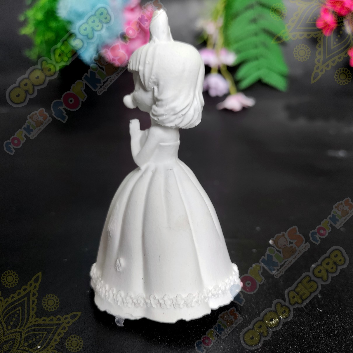 Tượng tô màu chọn mẫu, CÔNG CHÚA BONG BÓNG, size M, tượng thạch cao CAO CẤP, tô tượng (không kèm màu)