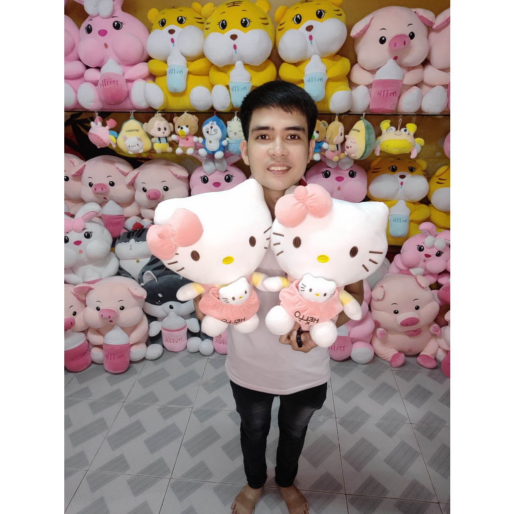 Hello Kitty Ôm Baby Gấu Nhồi Bông Cho Bé
