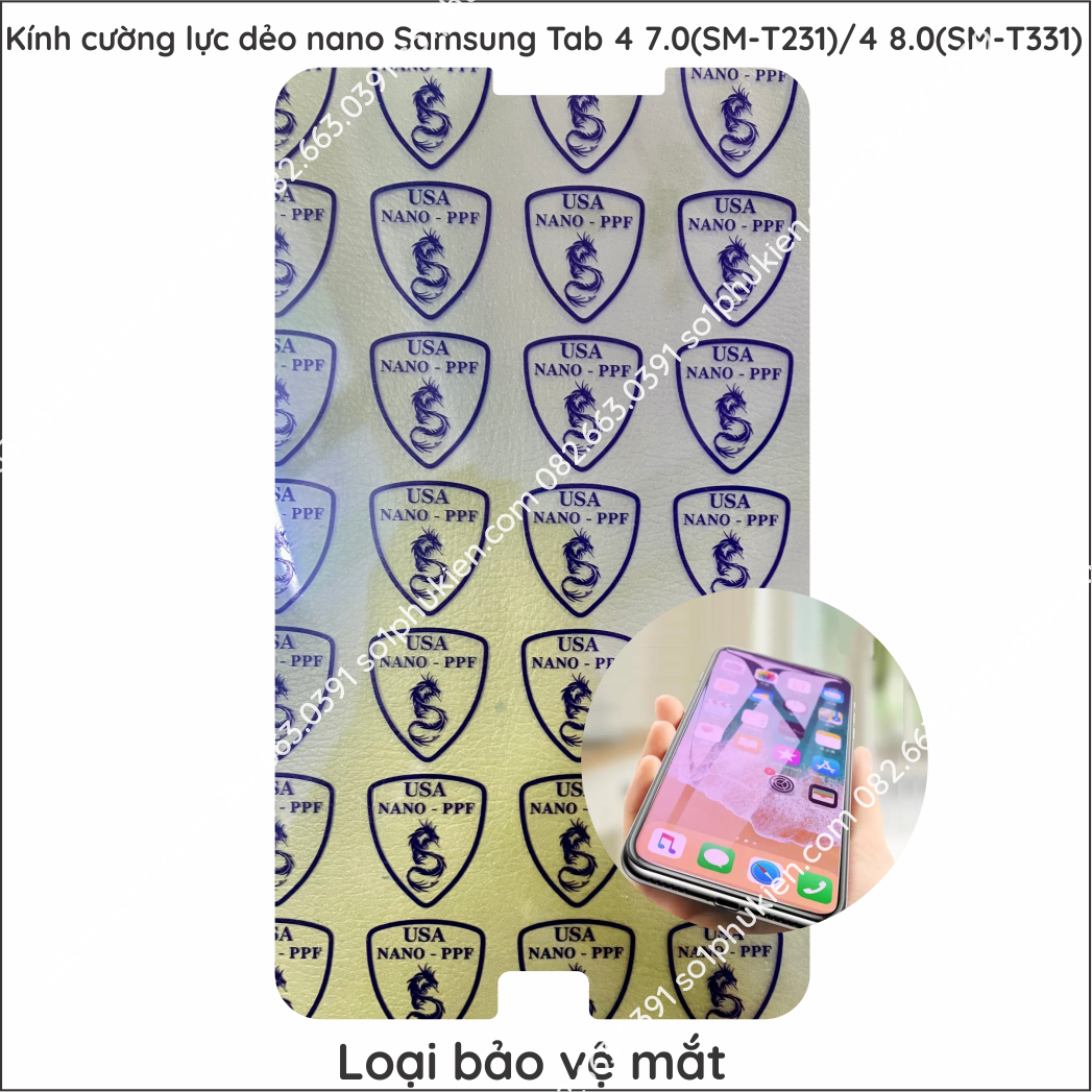 Dán cường lực Samsung Galaxy Tab 4 7.0 (SM-T231)/Tab 4 8.0 (SM-T331) nano dẻo