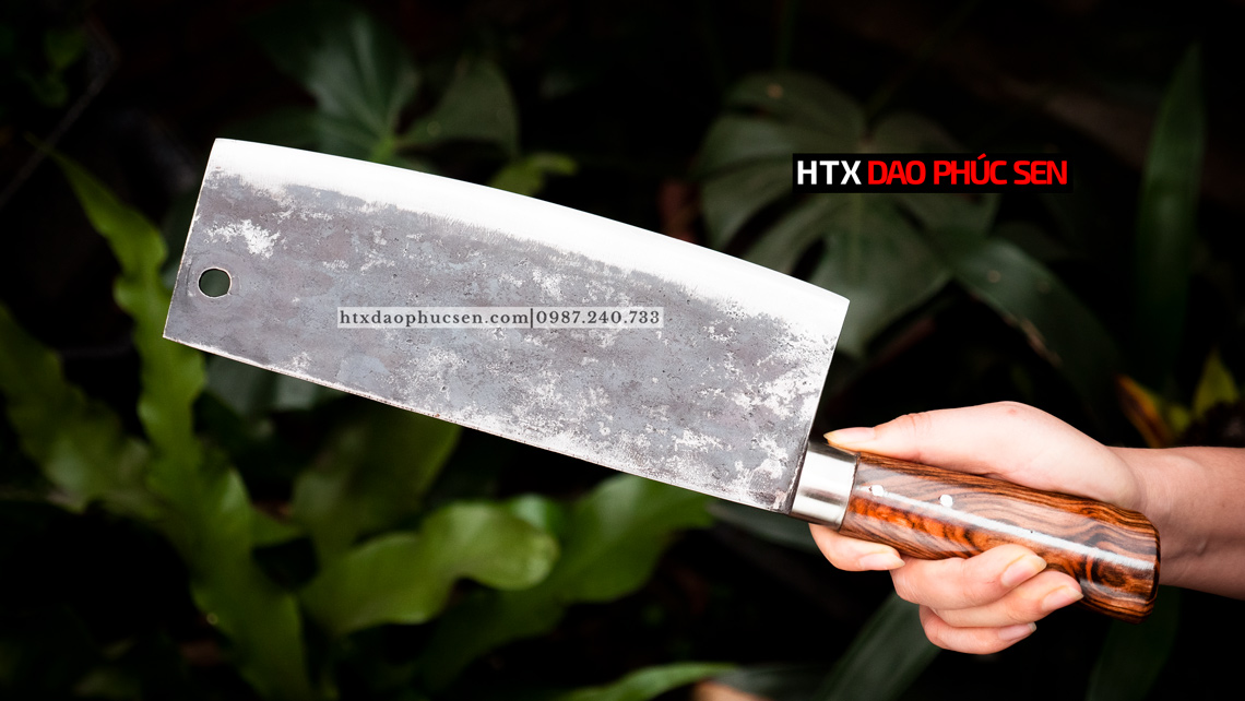Dao chặt gà nhíp xe rèn thủ công - G04