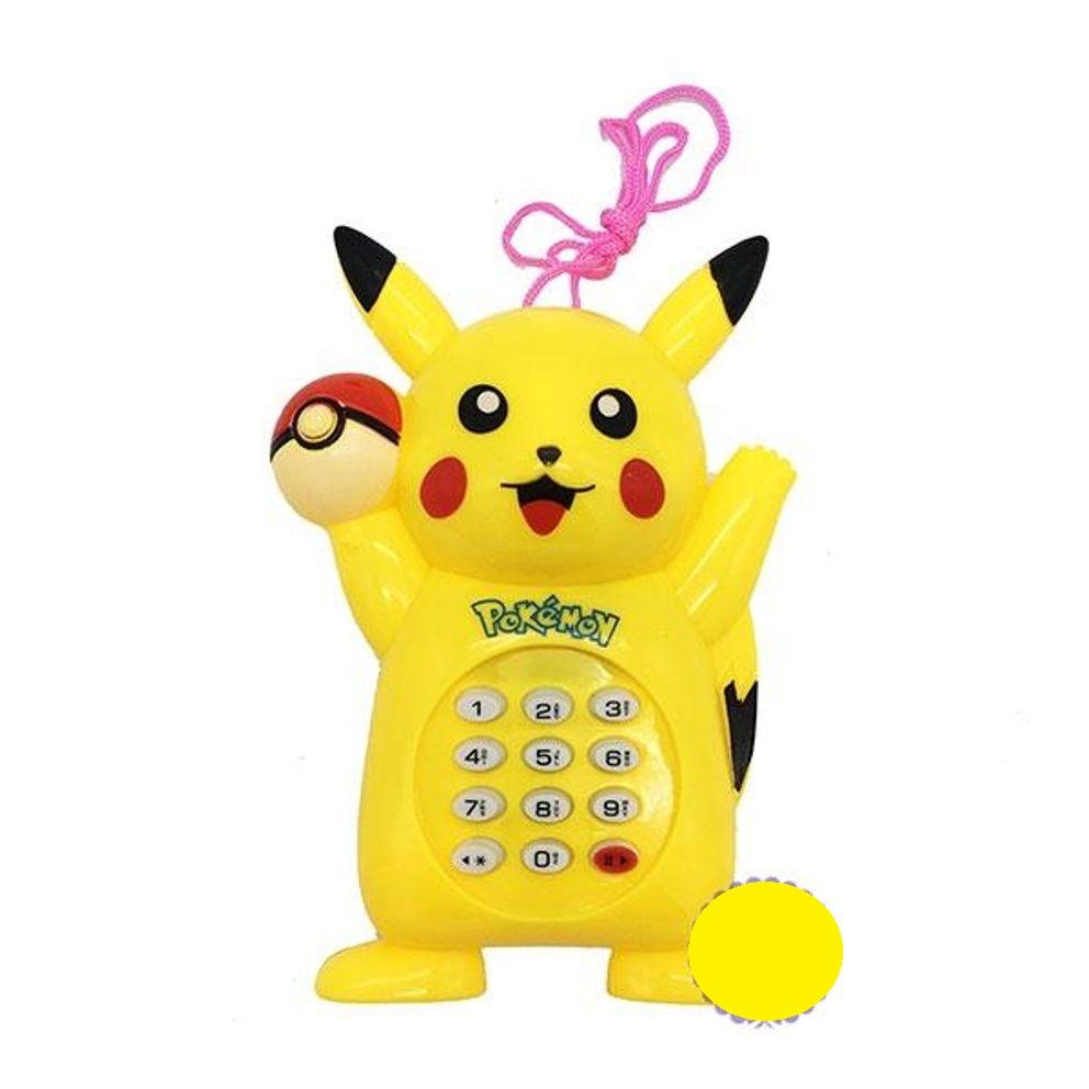Đồ chơi điện thoại bàn cầm tay Pikachu dùng pin có nhạc xinh xắn ngộ nghĩnh cho bé, dùng 2 pin AA