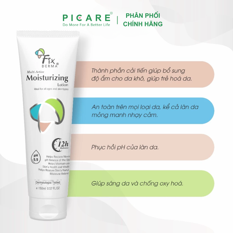Fixderma Sữa Dưỡng Ẩm Multi-Active Moisturizing Lotion 150ml- PICARE