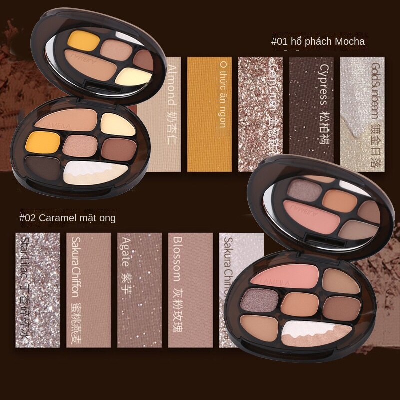 Bảng phấn mắt 7 màu Shell Amber Glitter Diamond Eye Shadow phấn mắt
