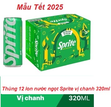 (Mẫu tết 2025) Thùng 12 lon nước ngọt Sprite vị chanh 320ml/lon | Lazada.vn