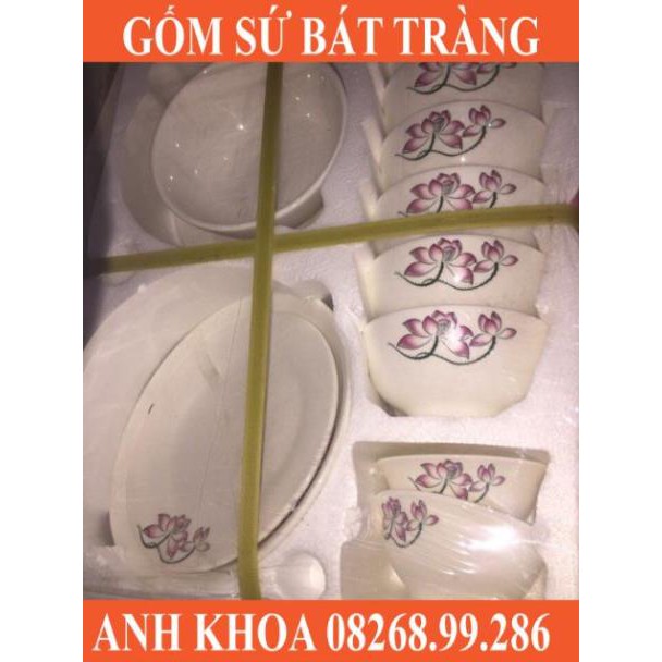 Bộ đồ ăn 12 món - Gốm sứ Bát Tràng Anh Khoa