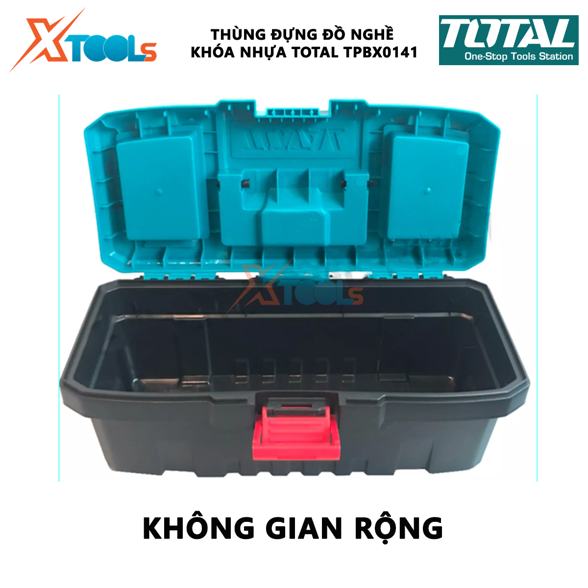 Thùng đựng đồ nghề TOTAL TPBX0141 14" | hộp đựng đồ nghề khóa nhựa pp tải 10kg tay cầm độ bền cao