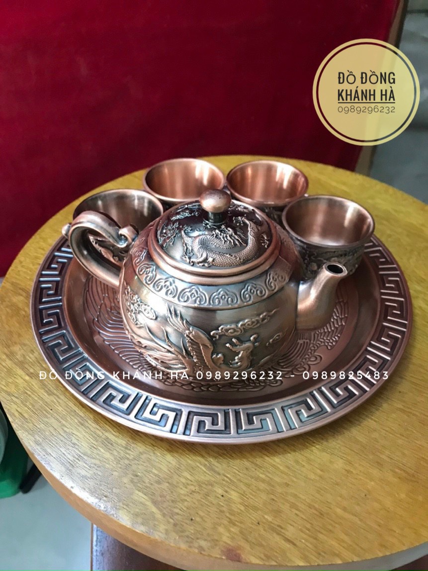 Bronze Dragon teapot set