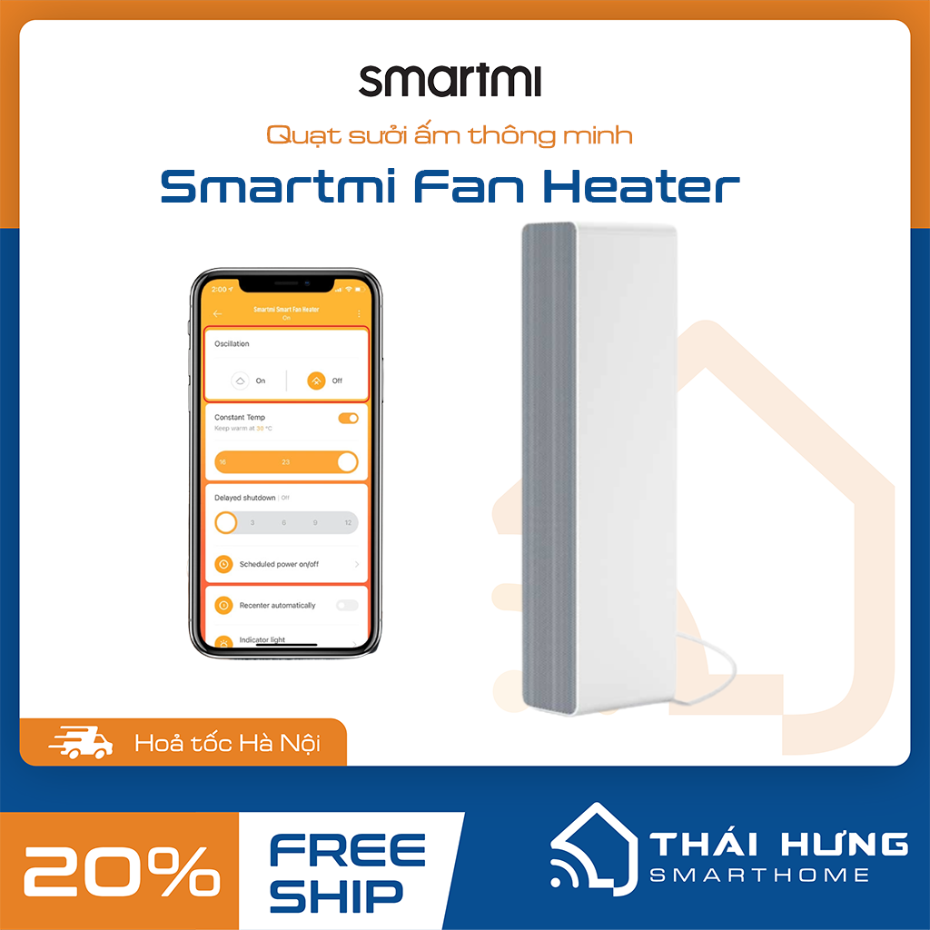 Máy quạt sưởi thông minh Smartmi. Smart Fan Heater - ( Bản Quốc Tế)