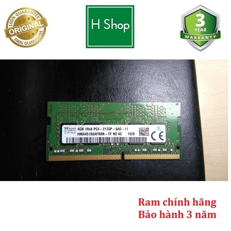 Ram Laptop DDR4 4GB Bus 2133 tháo máy Bảo Hành 3 Năm