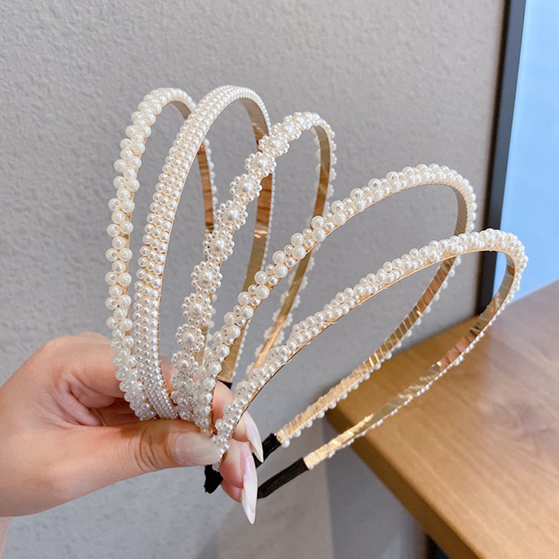 Cài tóc nữ đính đá ngọc trai phong cách tiểu thư Hàn Quốc đơn giản xinh xắn dễ thương cute bản to CT03