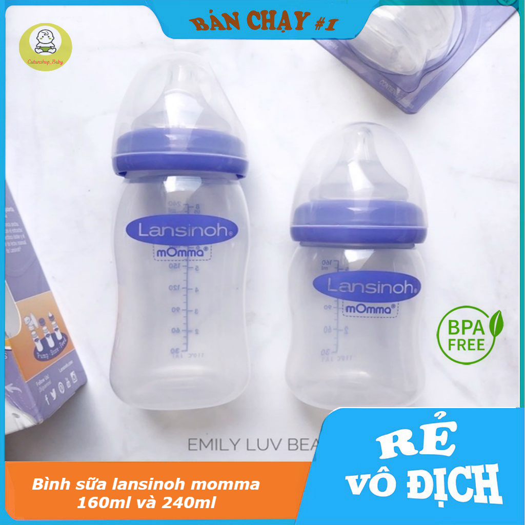 Bình sữa Lansioh Momma 160ml/240ml