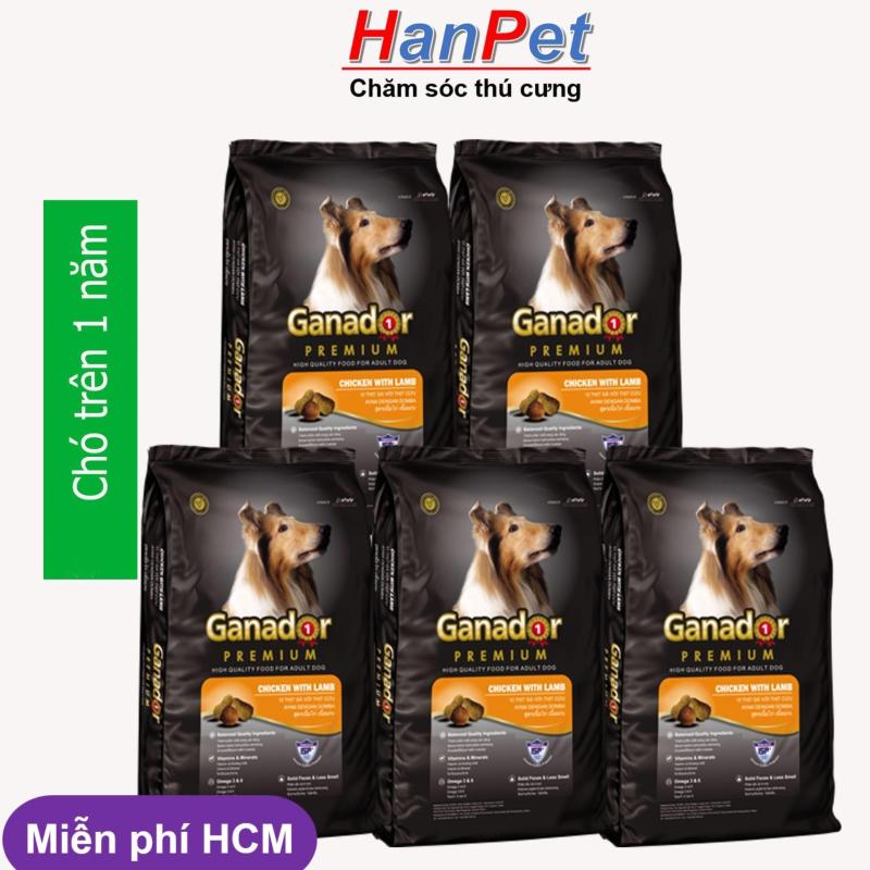 HCM -(Combo 5 gói) Thức ăn dạng hạt GANADOR ADULT (dành cho chó trên 1 năm tuổi) gói 400gr (hanpet 209)-HP10305TC