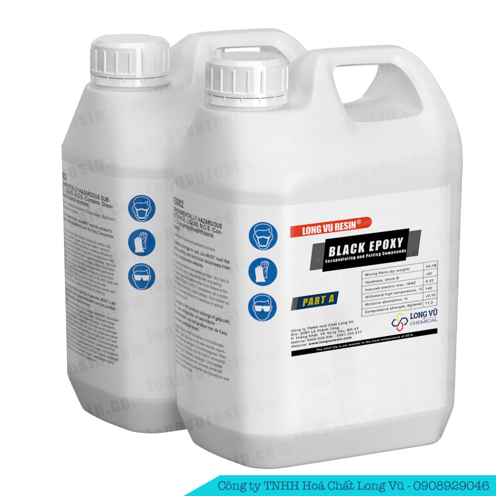 Black Epoxy AB 51AB 1KG [830G A & 170G B]- Keo phủ mạch điện tử