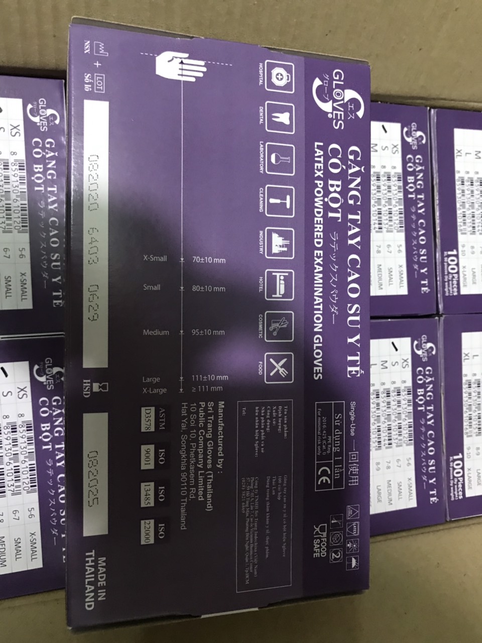 Găng tay y tế có bột Thái M, S, XS (Hộp)