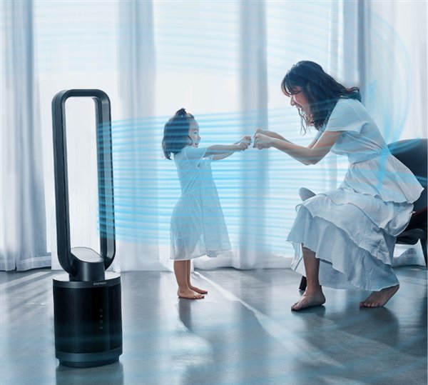 Quạt không cánh DEAWOO F9 MAX an toàn cho trẻ nhỏ , quạt mát cao cấp điều hòa không khí .