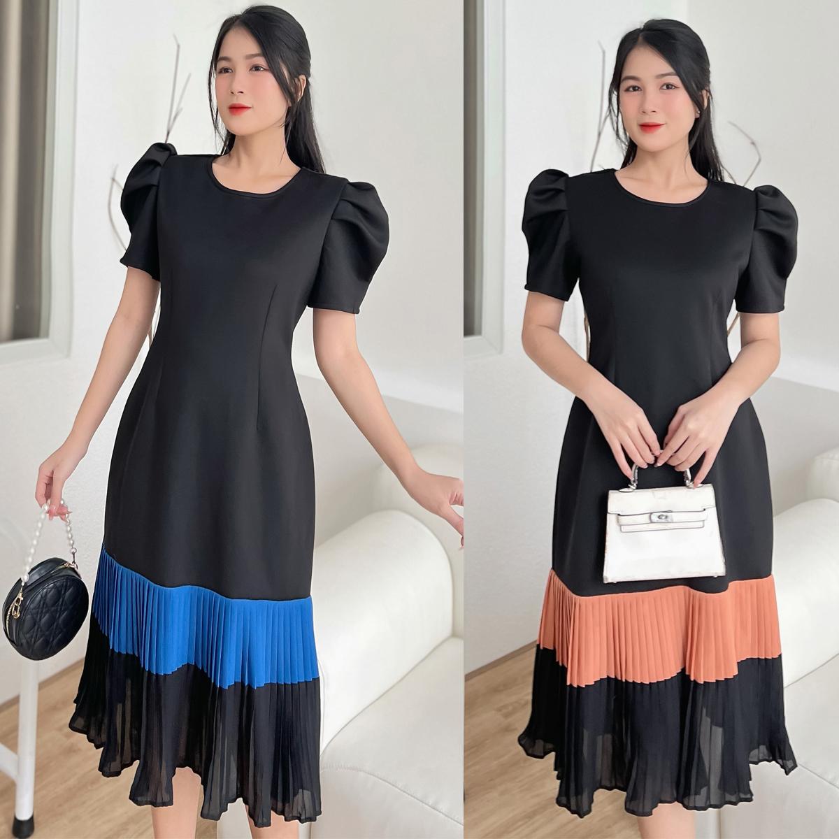 Đầm suôn phối dập li MS09 - Lady Fashion