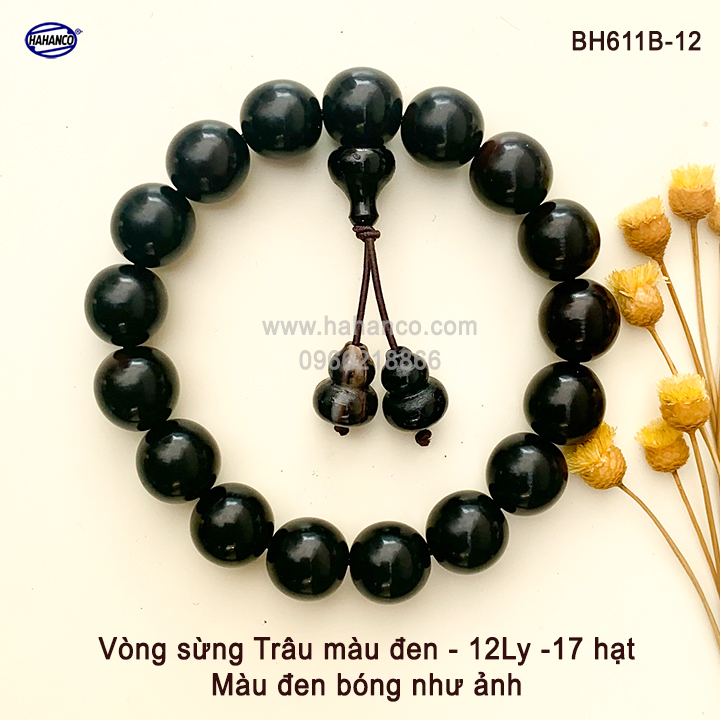 Vòng tay sừng Trâu đen Hồ Lô - Mang lại May Mắn và BÌnh An cho bạn (BH611B) HAHANCO